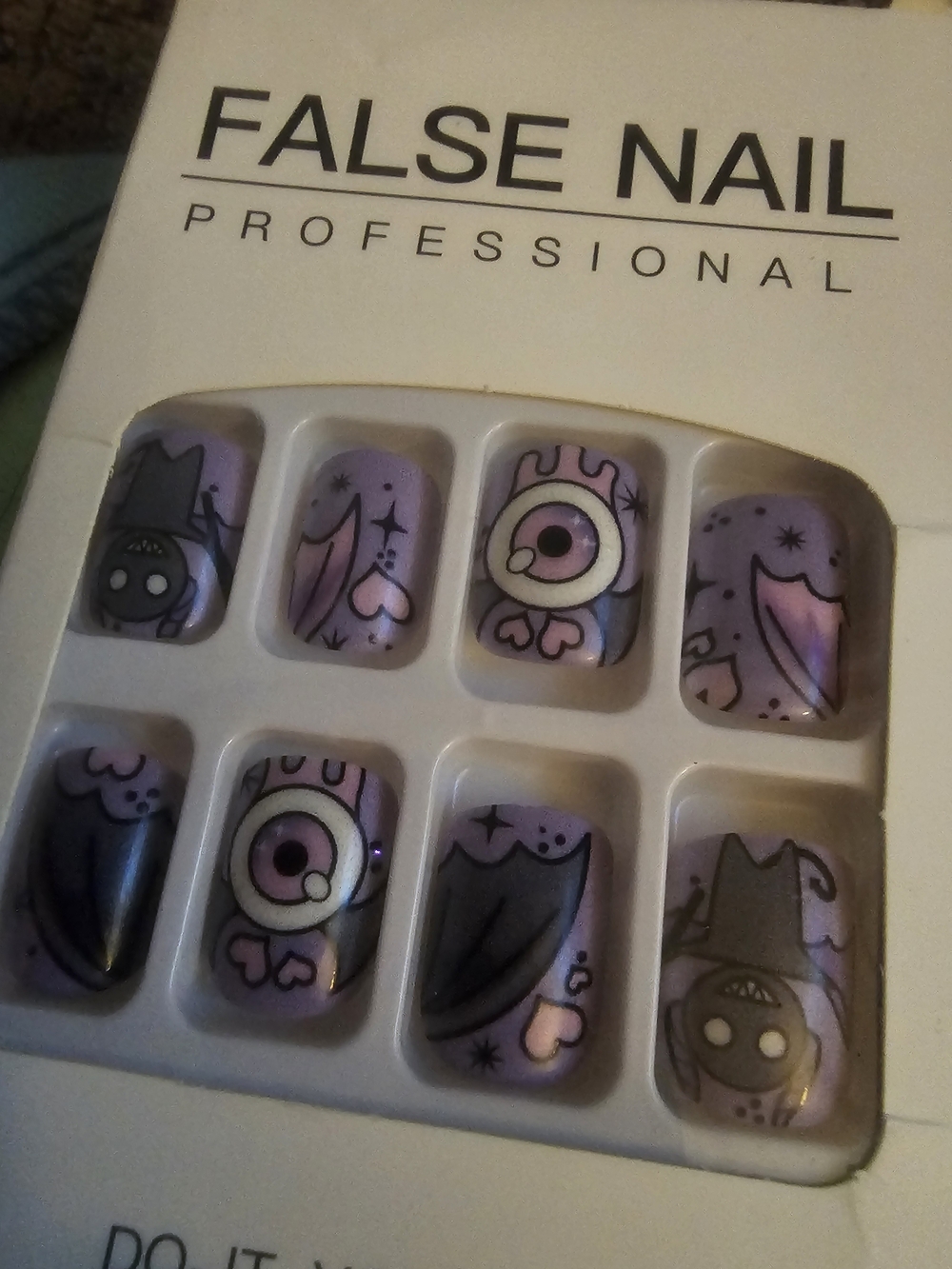 Purple Halloween Monster Cartoon False Nails